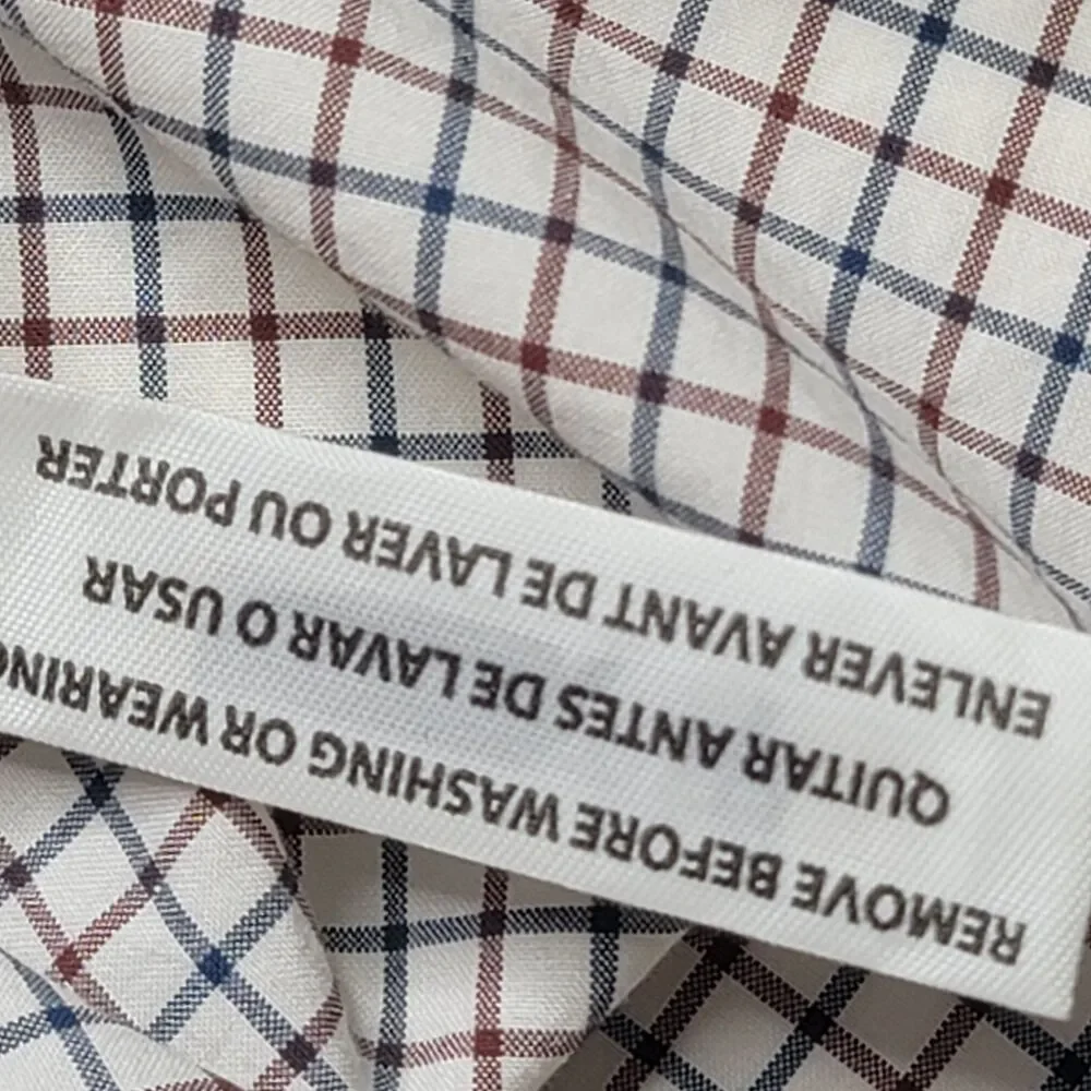 J.Crew Secret Wash Shirt Men's Slim Medium Brown Blue Check Cotton Button Front